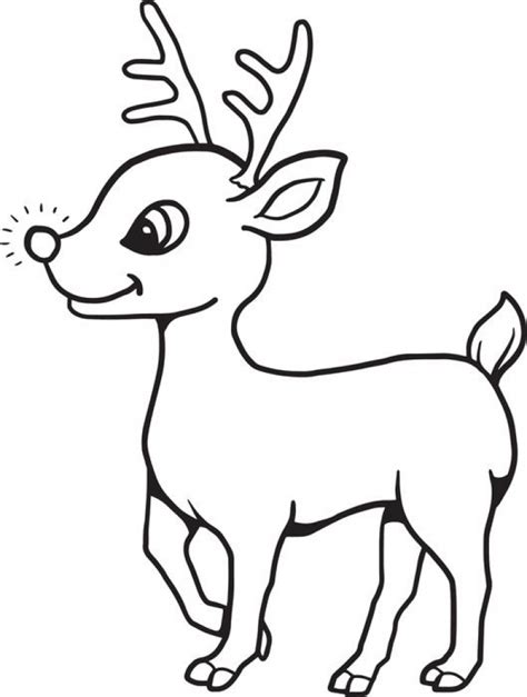 easy reindeer coloring page